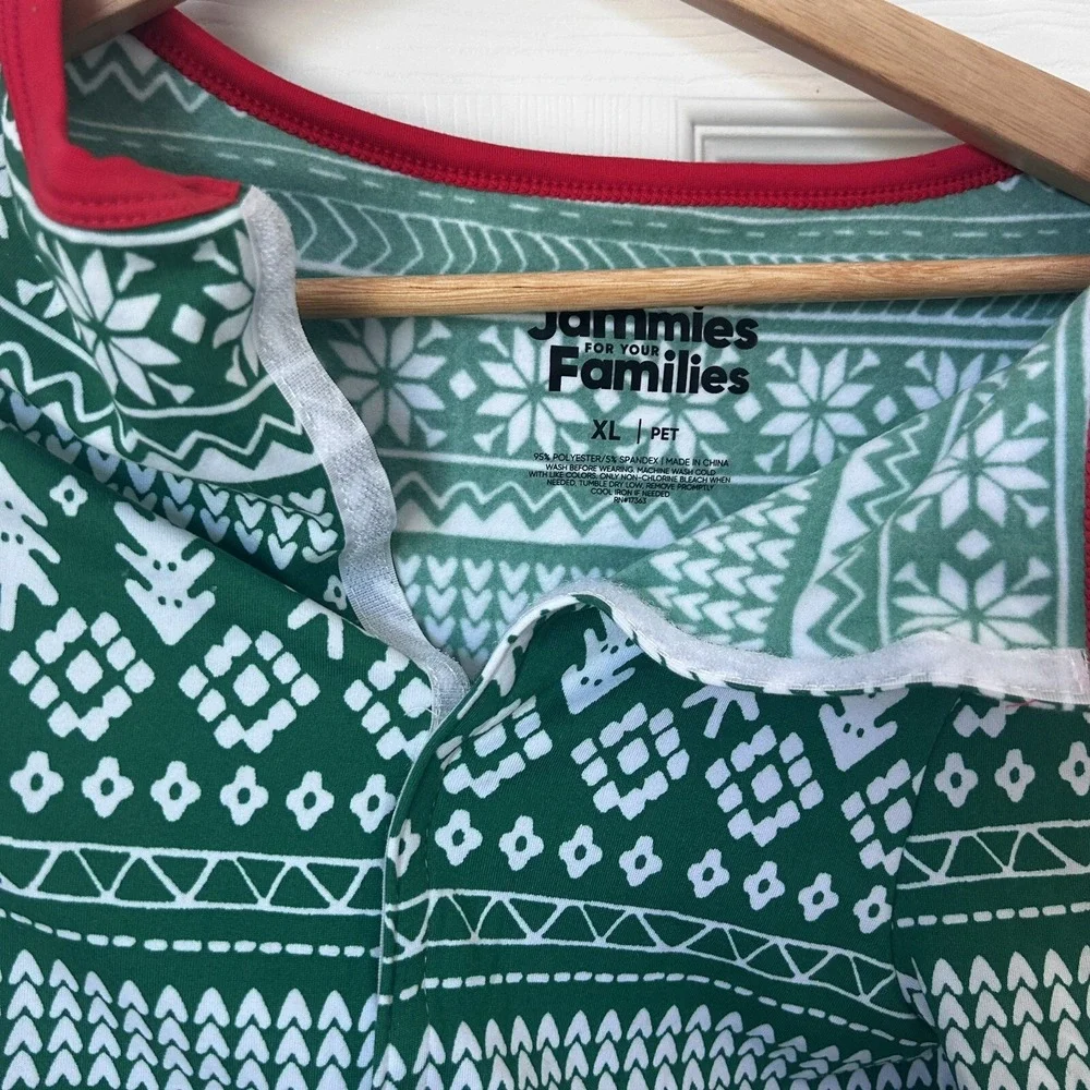 Christmas Holiday Pet Costume‎ Pajamas Size XL Christmas Design Red Green BxN